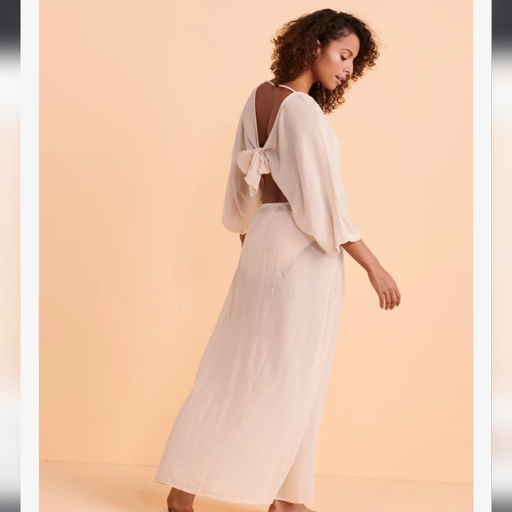 New Sanctuary Cream Maxi Swimsuit  Cover-up Dress